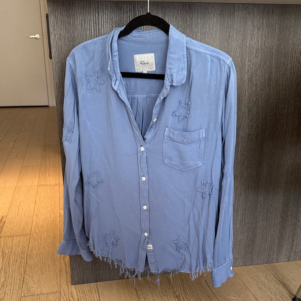 Rails Light Blue Embroidered Shirt